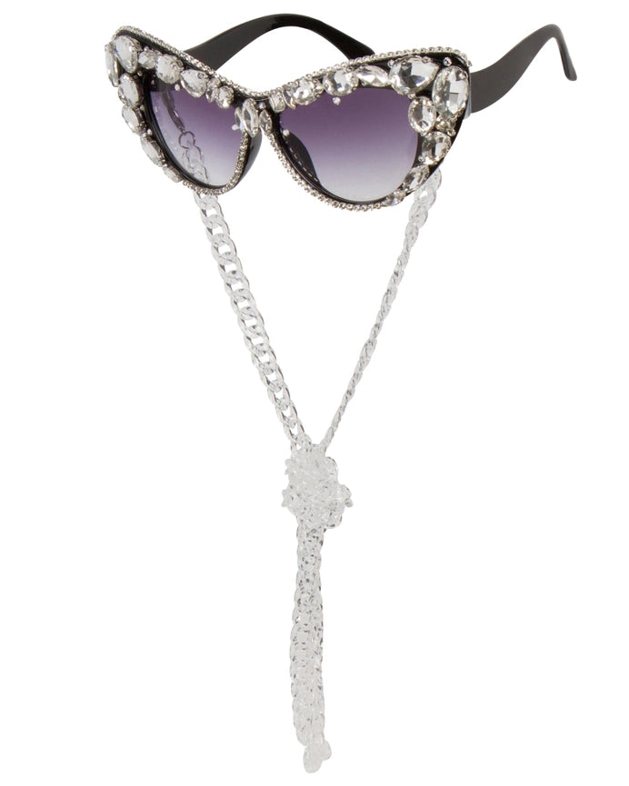 Crystal Bomb Sunglasses-Sunglasses-Meghan Fabulous-7 1/2" width X 2 1/2'' length lens width 2''-Urbanheer