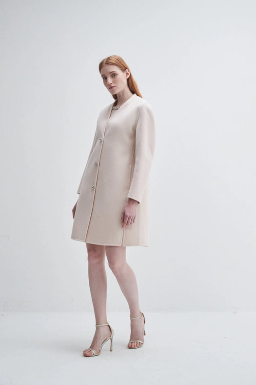Crystal Button Lady Coat Blush-Coats-Pissenlit-S-Blush-Urbanheer