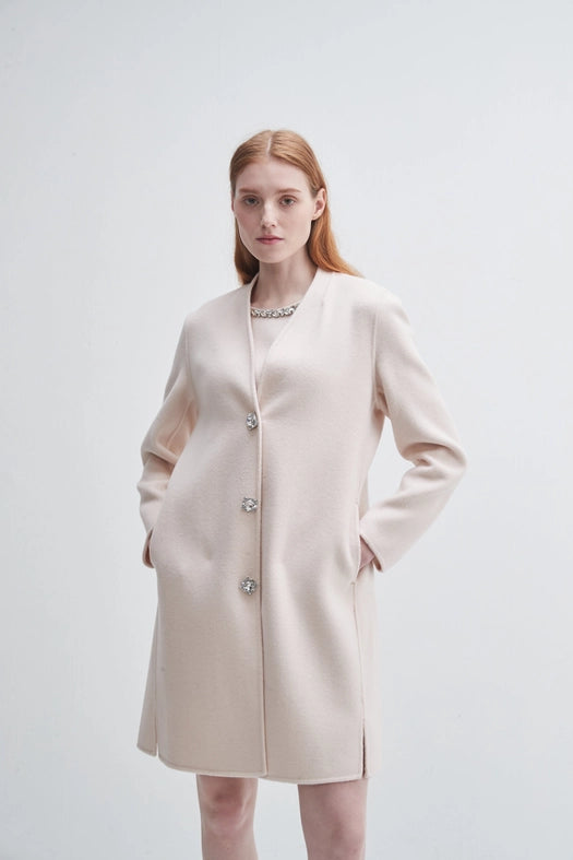Crystal Button Lady Coat Blush-Coats-Pissenlit-S-Blush-Urbanheer