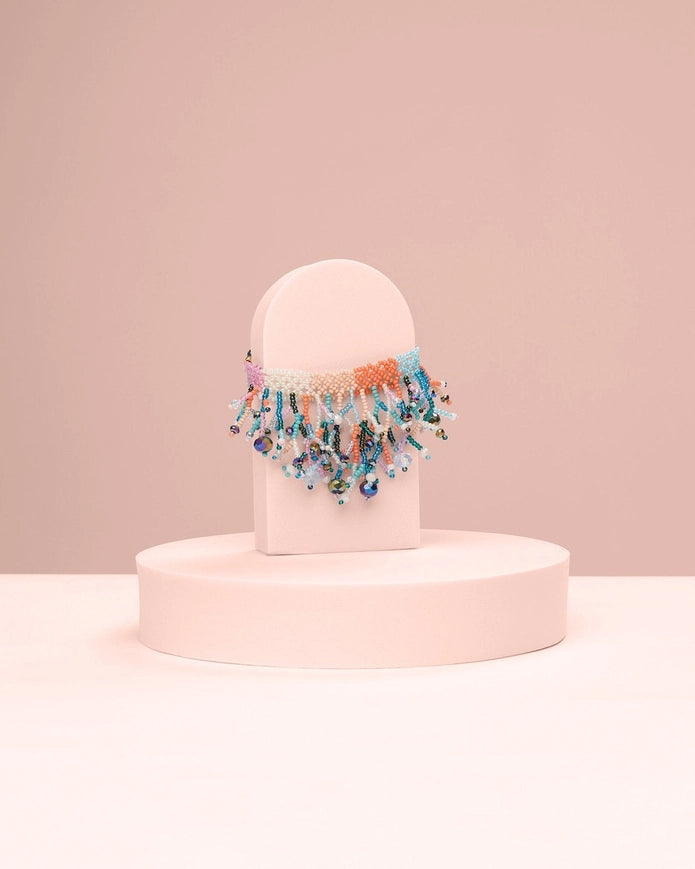 Crystal Coral Bracelet-Bracelet-Lottie Holiday-4.5" length with 2.5" adjustable chain-Urbanheer