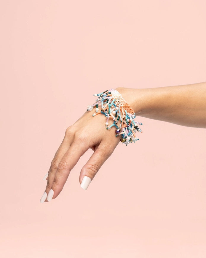 Crystal Coral Bracelet-Bracelet-Lottie Holiday-4.5" length with 2.5" adjustable chain-Urbanheer