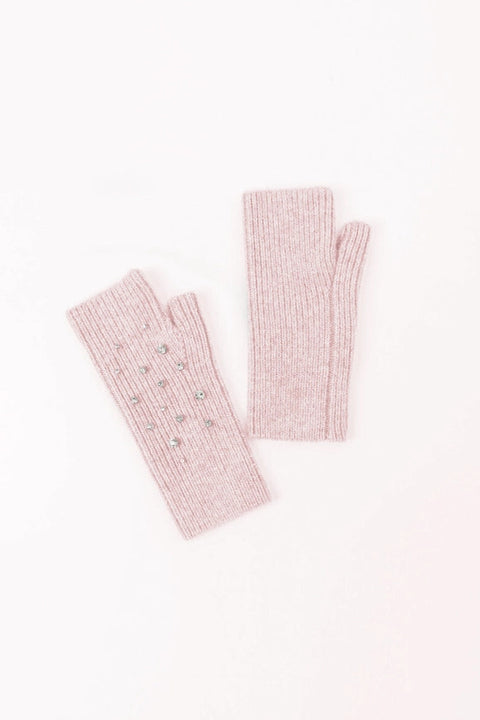 Crystal Embellished Angora Mittens -Pink-Mittens-Pissenlit-Pink-Urbanheer