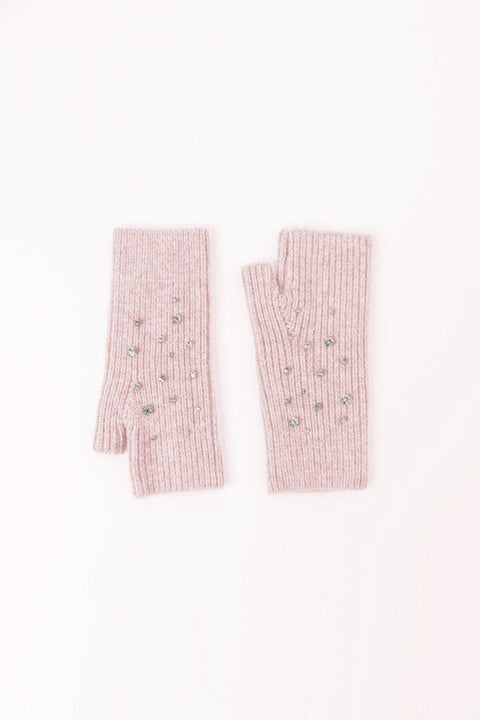 Crystal Embellished Angora Mittens -Pink-Mittens-Pissenlit-Pink-Urbanheer