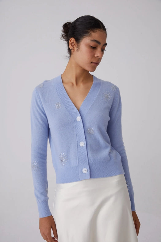 Crystal Embellished Snowflake Cashmere Sweater Light Blue-Sweater-Pissenlit-S-Light Blue-Urbanheer