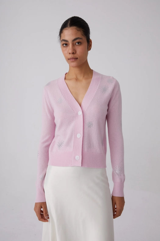 Crystal Embellished Snowflake Cashmere Sweater Pink-Sweater-Pissenlit-S-Pink-Urbanheer