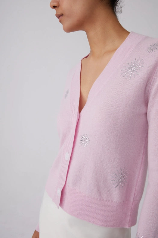 Crystal Embellished Snowflake Cashmere Sweater Pink-Sweater-Pissenlit-S-Pink-Urbanheer
