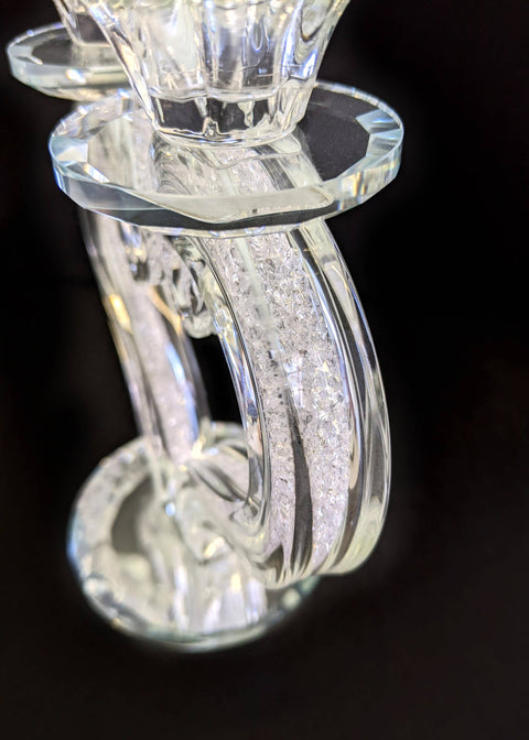 Crystal-Filled Heart Shaped Candle Holder