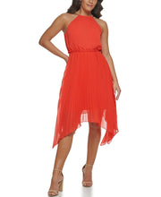 Crystal Pleated Asym Dress-Dress-Kensie Dresses-4-CORAL-Urbanheer