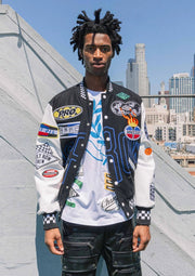 Crystal Sotne Motor Sport Varsity Jacket-Jacket-First Row-M-BLACK-Urbanheer