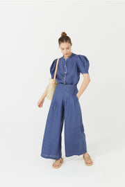 Culotte Linen Pant - Deep Blue-Pant-Lanhtropy-XS-Deep Blue-Urbanheer
