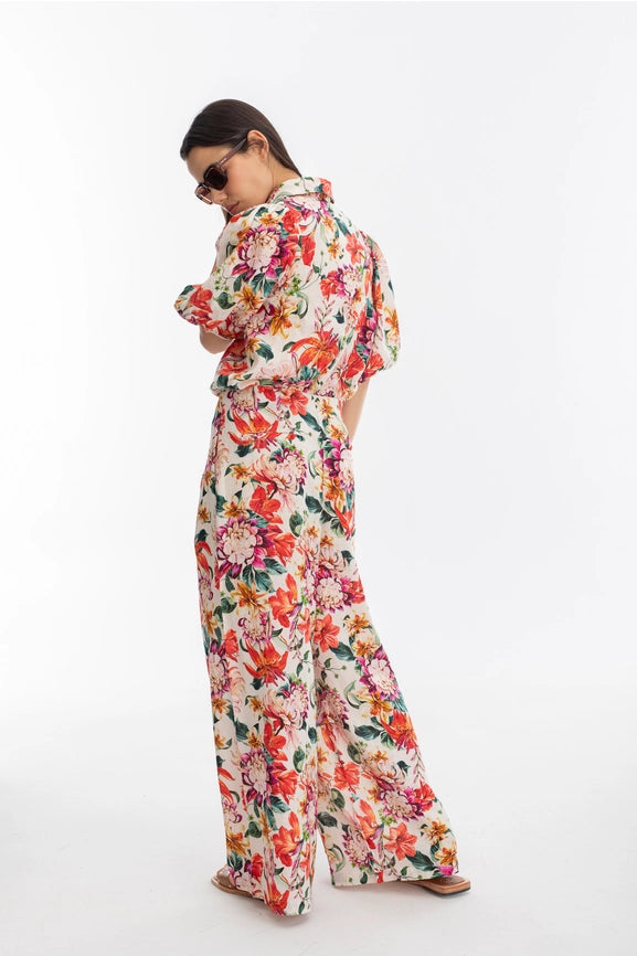 Culotte Linen Pants - Full Bloom Print-Pant-Lanhtropy-XS-Full Bloom-Urbanheer