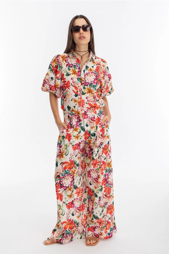 Culotte Linen Pants - Full Bloom Print-Pant-Lanhtropy-XS-Full Bloom-Urbanheer