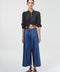 Culotte Metallic Linen Pant - Dark Blue