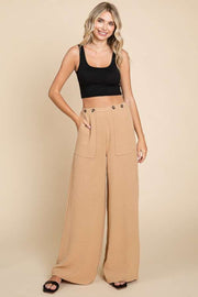 Culture Code Full Size High Waist Wide Leg Cargo Pants-Street 360-Iced Coffee-S-Urbanheer