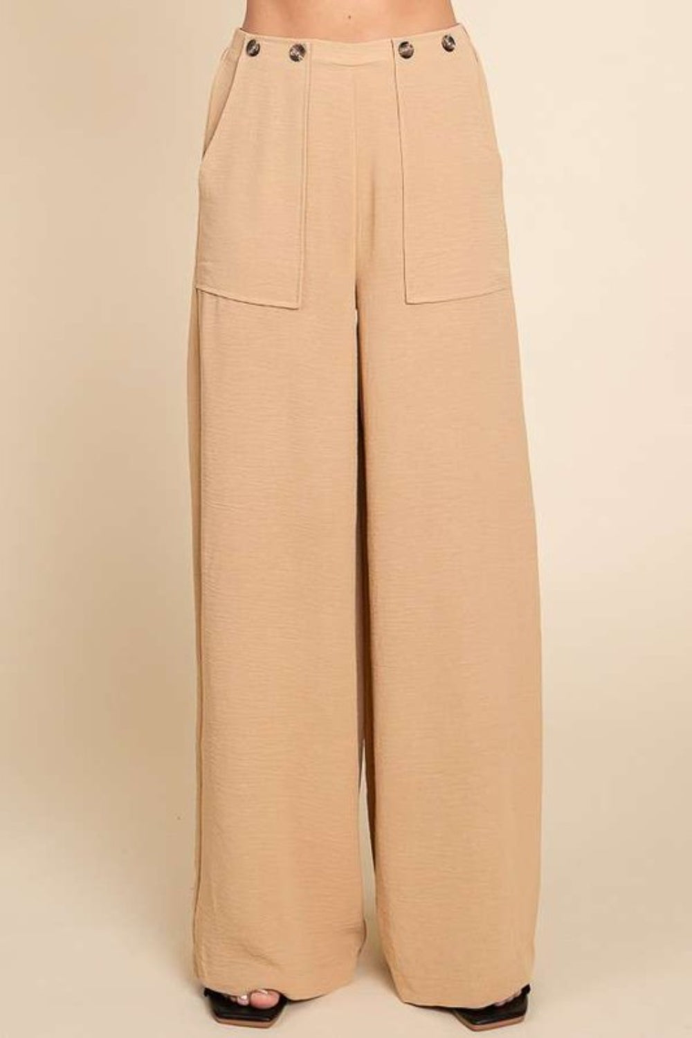 Culture Code Full Size High Waist Wide Leg Cargo Pants-Street 360-Iced Coffee-S-Urbanheer