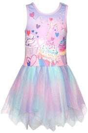 Cupcake Print Hanky Tutu Dress-Dress-Hannah Banana-24M-PINK MULTI-Urbanheer