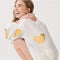Cupid Linen Shirt - Off-White w/ Gold Hearts-Shirt-Lanhtropy-XS-Off-White with Gold Hearts-Urbanheer