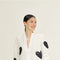 Cupid Linen Shirt - Off-White with Metallic Black Hearts-Shirt-Lanhtropy-S-Off-white w/Foil Dark Blue Hearts-Urbanheer