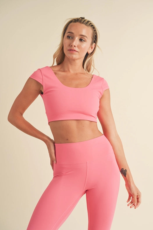 Cut Out Bra and Legging Set Pink-Set-Kimberly C-S-Pink-Urbanheer