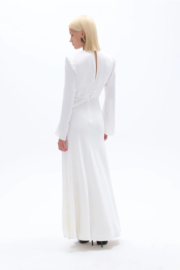 Cut-Out Detailed Maxi Dress-Dress-NOCTURNE-XS-Off-white-Urbanheer