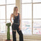 Cut Out Front Rhinestone Washed Denim Jeans Black-Jeans-Blue B-S-Black-Urbanheer