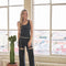 Cut Out Front Rhinestone Washed Denim Jeans Black-Jeans-Blue B-S-Black-Urbanheer