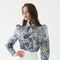 Cyrus Silk Puff Sleeve Blouse-Blouse-WE ARE KINDRED-AU 6 / US 2-ULTRAMARINE FLORAL-Urbanheer