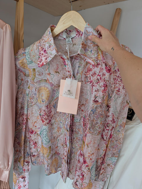 Cyrus Silk Puff Sleeve Blouse