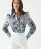 Cyrus Silk Puff Sleeve Blouse-Blouse-WE ARE KINDRED-AU 6 / US 2-ULTRAMARINE FLORAL-Urbanheer