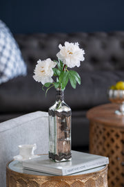 D3x12' Antique Silver Decorative Glass Bottle Vase