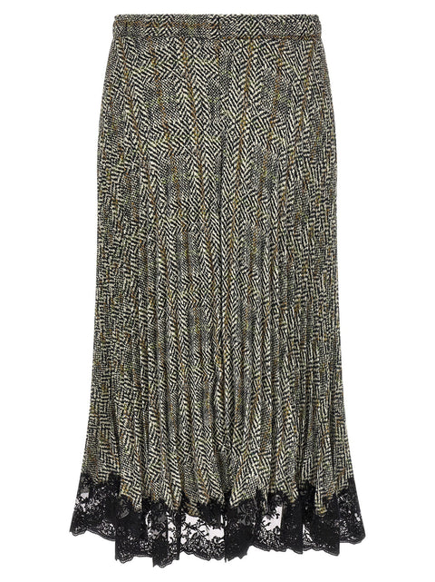 Ermanno Scervino Pleated Skirt With Lace
