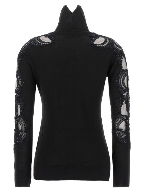 Ermanno Scervino High Neck With Lace Inserts