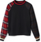 DESIGUAL SWEATER PLAID SLEEVE