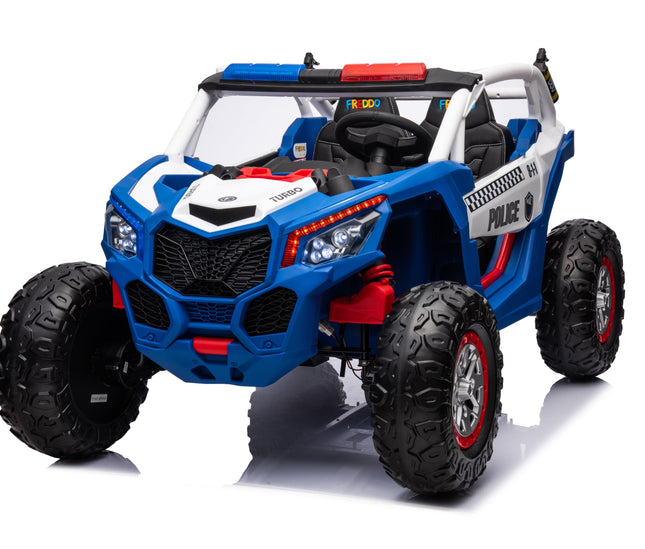 24V Freddo Storm Police UTV 2-Seater for Kids With Lights & Sirens for Action-Packed Adventures-Toys - Kids-Freddo Toys-Blue-Urbanheer