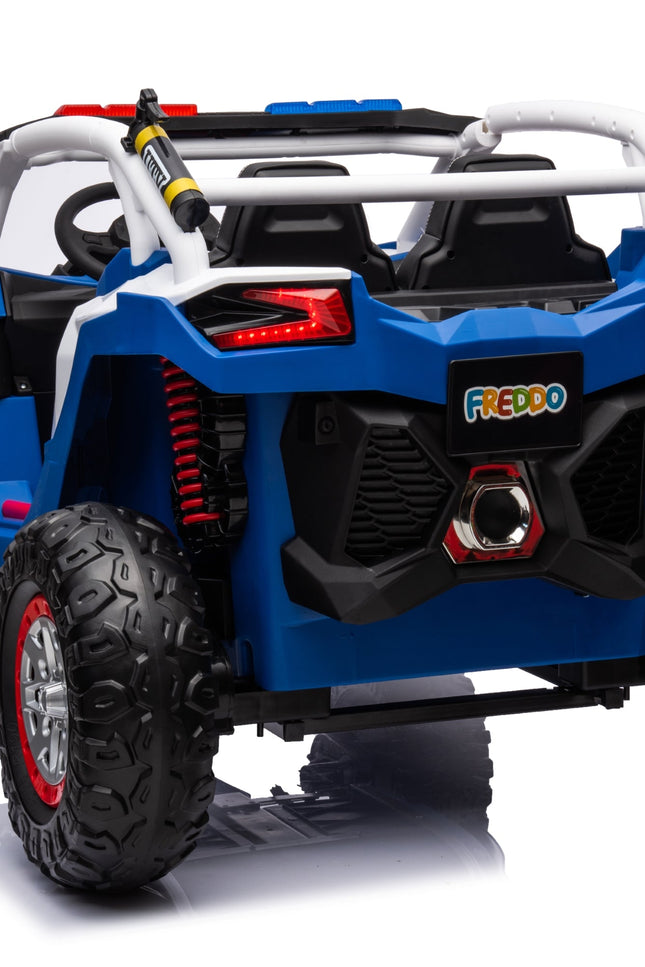 24V Freddo Storm Police UTV 2-Seater for Kids With Lights & Sirens for Action-Packed Adventures-Toys - Kids-Freddo Toys-Blue-Urbanheer