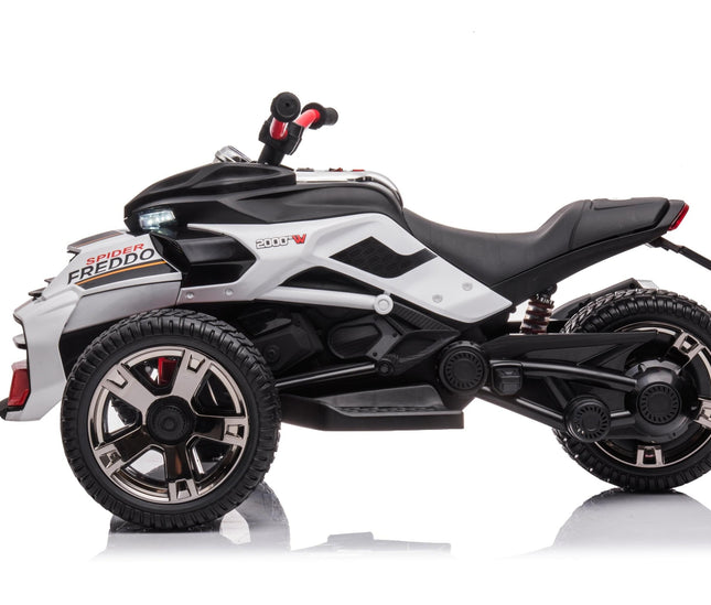 24V Freddo Spider 2 Seater Ride-on 3 Wheel Motorcycle-Toys - Kids-Freddo Toys-White-Urbanheer