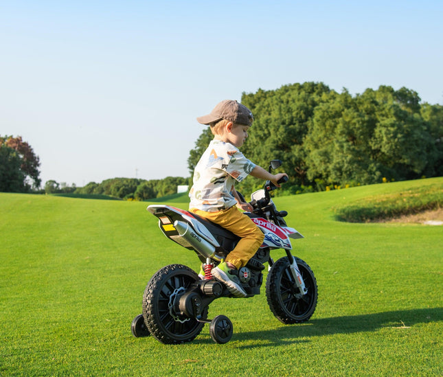 12V Aprilia Motorcycle 1 Seater Ride-On-Toys - Kids-Freddo Toys-White-Urbanheer