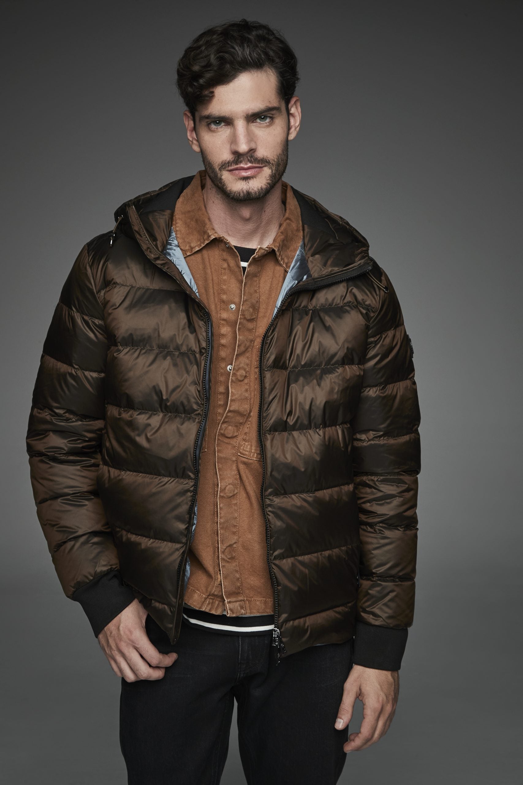 Men Short down jacket DWAYNE Moka-Jacket-Henry Arroway-S-Moka-Urbanheer