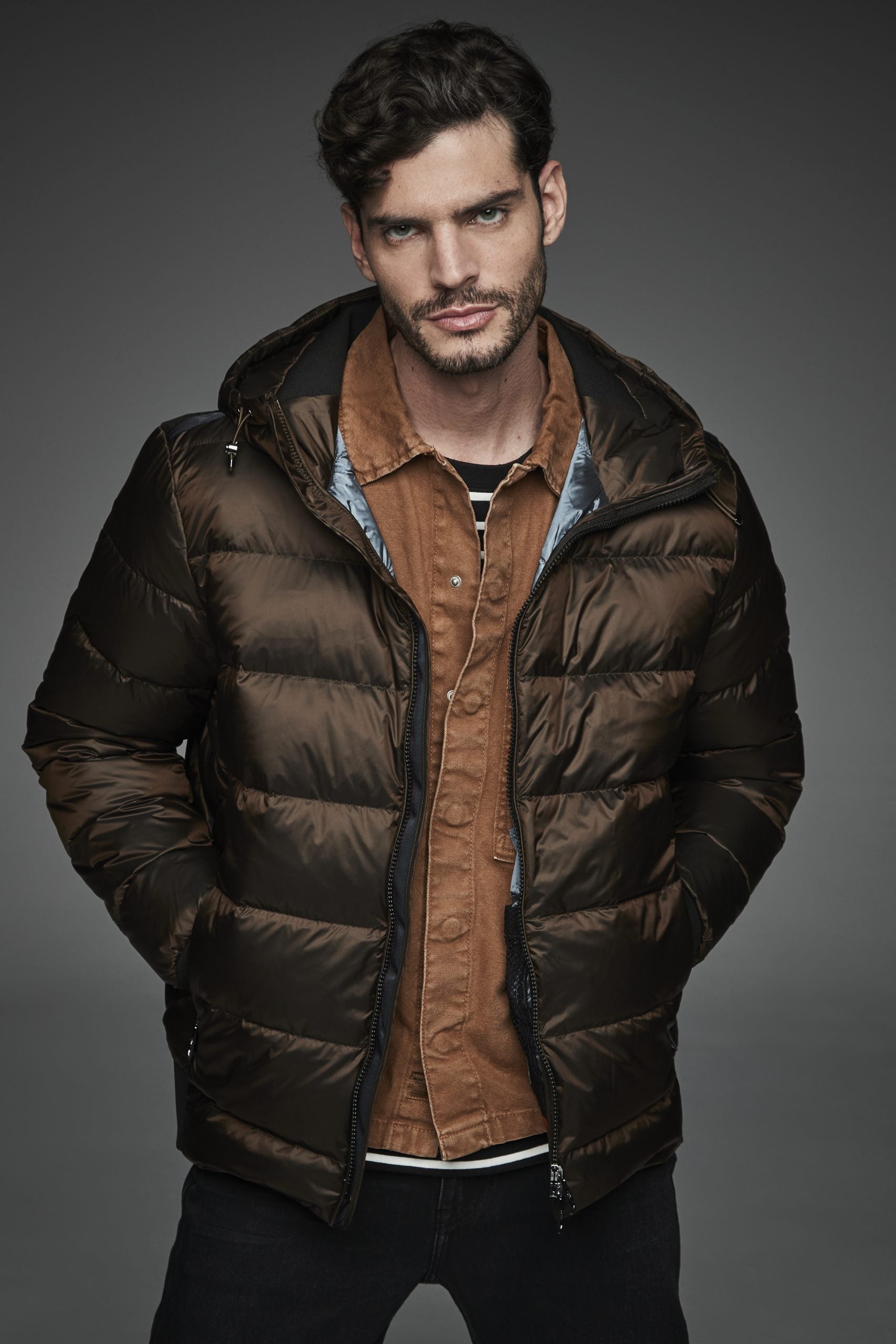 Men Short down jacket DWAYNE Moka-Jacket-Henry Arroway-S-Moka-Urbanheer