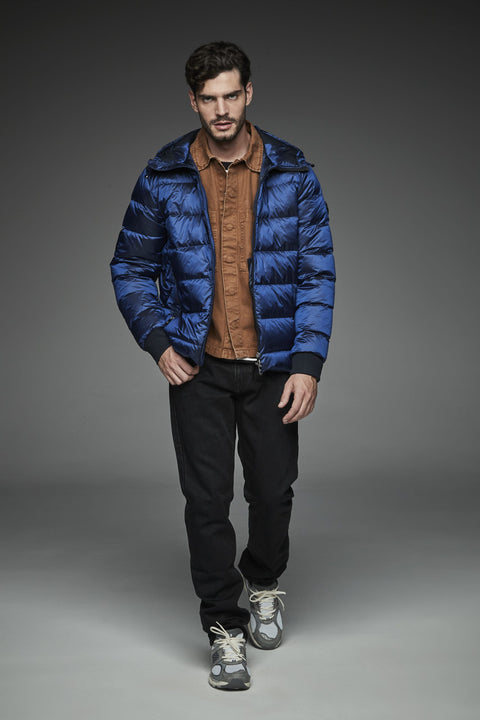 DWAYNE Short down jacket with a funnel neck