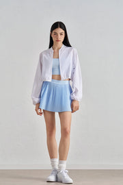 Daisy Lightweight Jacket & Pleated Skirt 2 Piece Set White | Echo Blue-Set-91thelabel-S-White | Echo Blue-Urbanheer