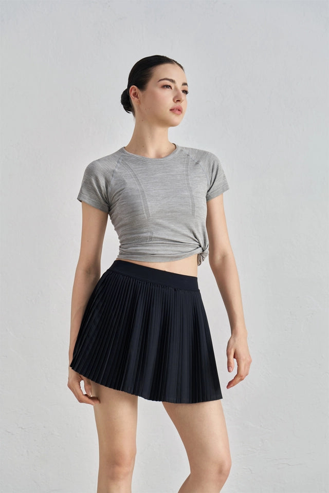 Daisy Pleated Tennis Skirt Black-Skirt-91thelabel-S-Black-Urbanheer