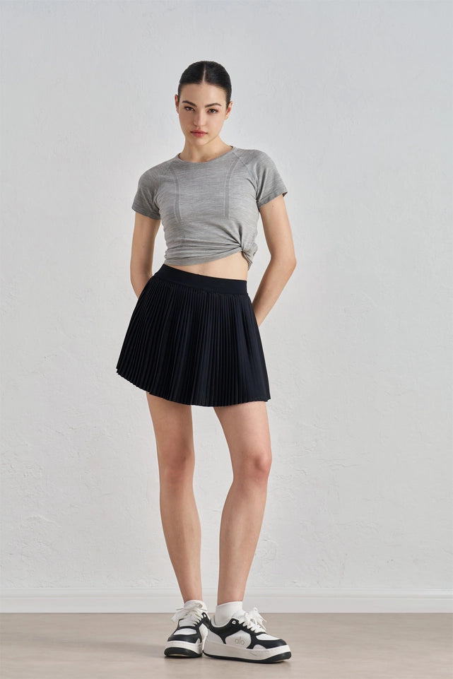 Daisy Pleated Tennis Skirt Black-Skirt-91thelabel-S-Black-Urbanheer