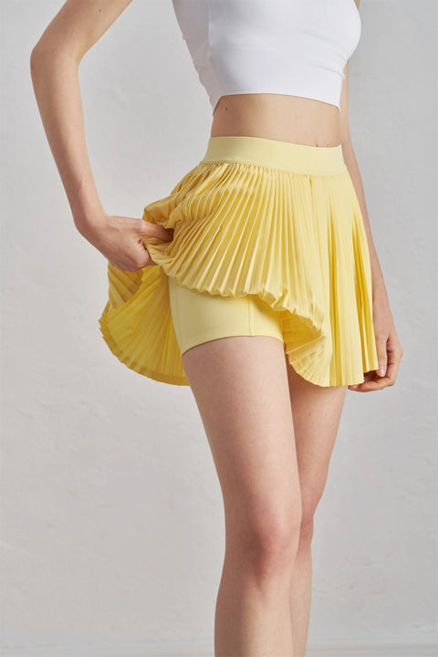 Daisy Pleated Tennis Skirt Soft Butter-Skirt-91thelabel-S-Soft Butter-Urbanheer