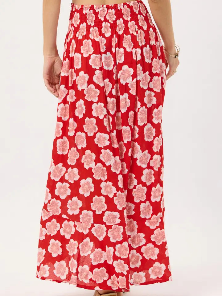 Dakota Skirt Lanai Floral Red-Skirt-Tiare Hawaii-One Size-Lanai Floral Red-Urbanheer