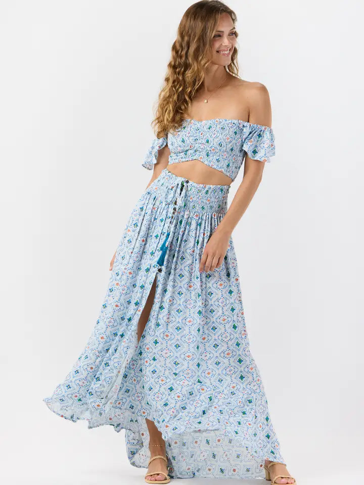 Dakota Skirt Naturals Sedona Blue-Skirt-Tiare Hawaii-One Size-Sedona Blue-Urbanheer