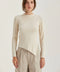 Danielle Rib Knit Asymmetric Hem Top Beige