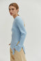 Danielle Rib Knit Asymmetric Hem Top Light Blue-Top-Crescent-XS-Light Blue-Urbanheer