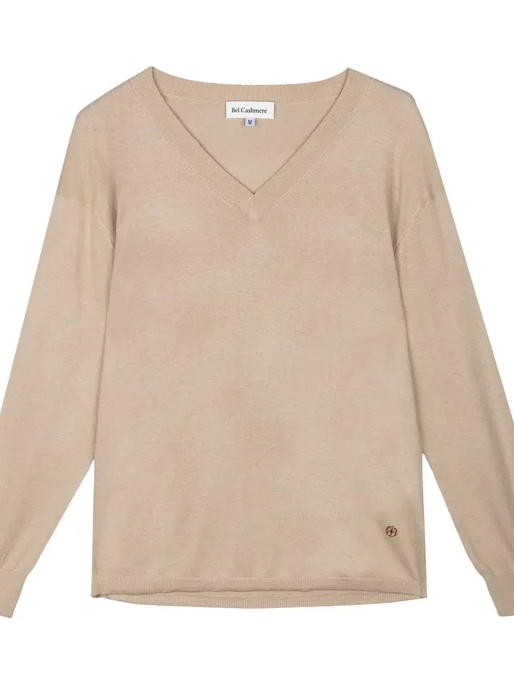 Daphne Silk and Cashmere Sweater Beige-Sweater-Bel Cashmere S.C.-S-Beige-Urbanheer