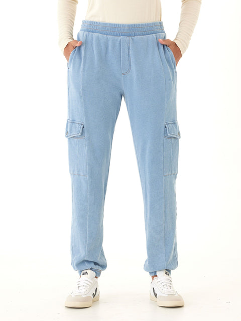 Daphnie Denim Terry Cargo Jogger